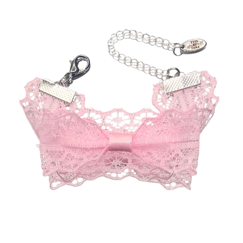 pink lace bow bracelet 