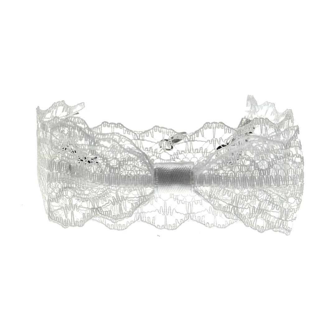 Siren White Lace Bow Bracelet Front View 
