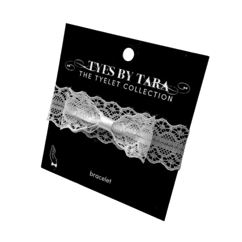 Siren White Bow Lace Bracelet Packaging View