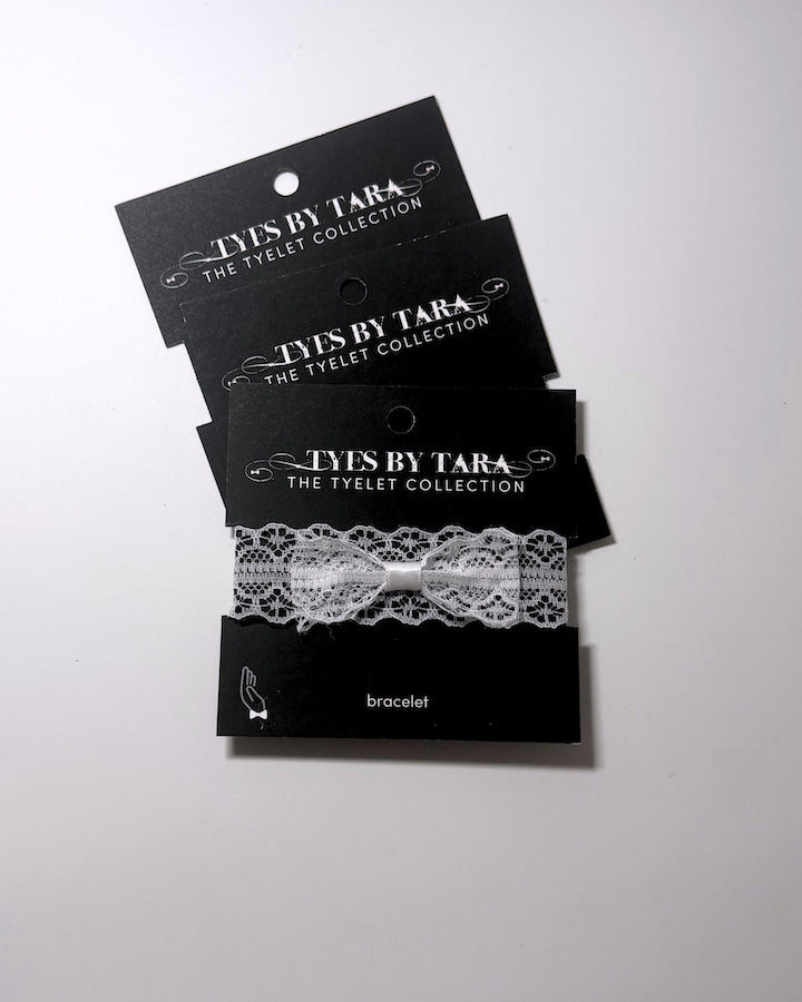 Siren White Lace Bow Bracelet three pack