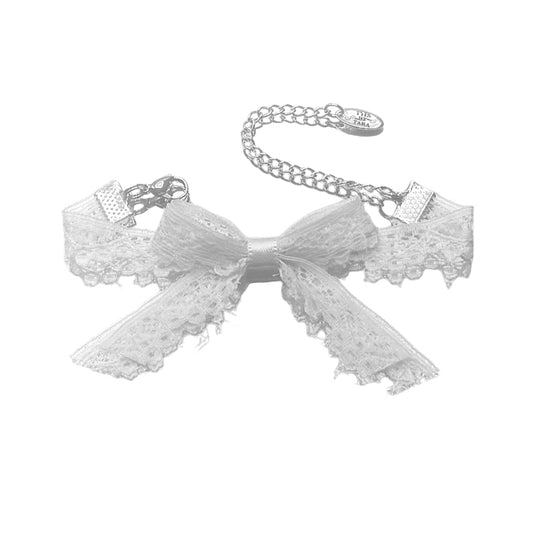 white lace bow bracelet