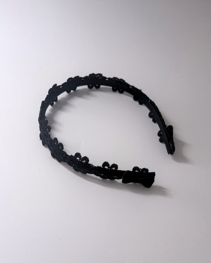 Blossom Black Flower Bow Headband