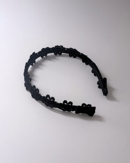 Blossom Black Flower Bow Headband