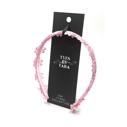Blossom Pink Bow Headband on Black Card