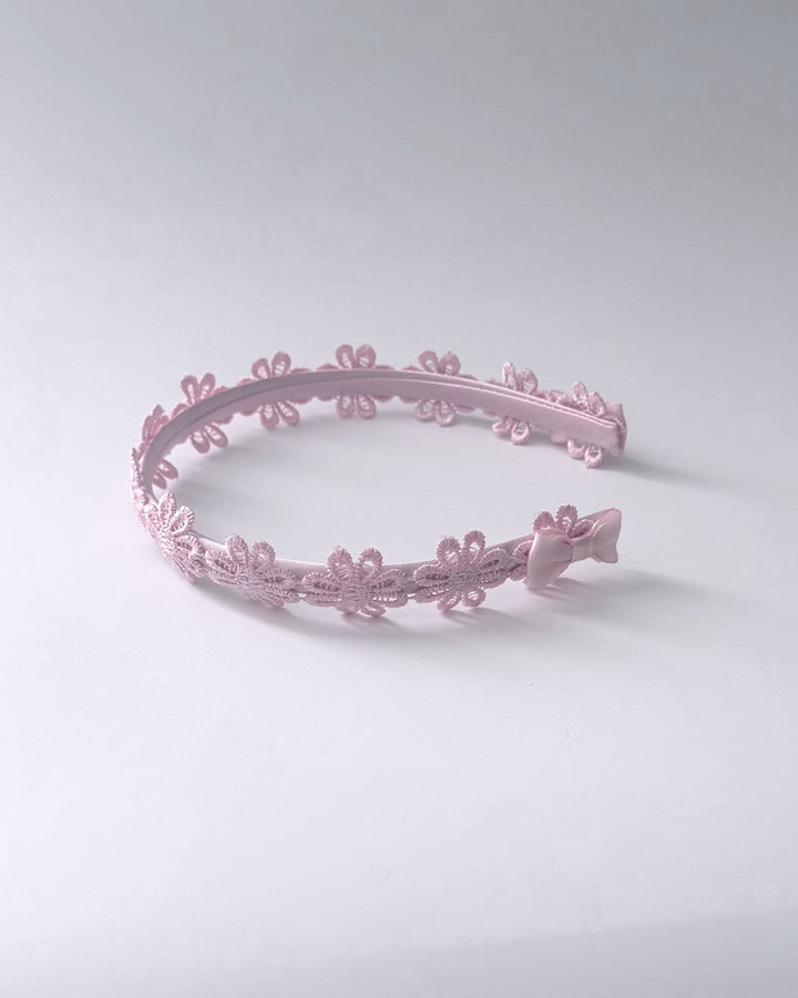Blossom Pink Flower Bow Headband Side View