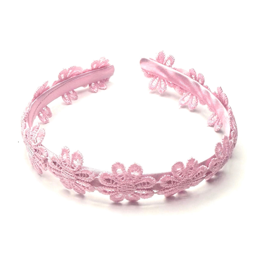 Pink Flower Headband Back View