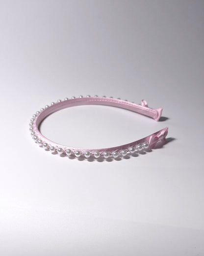 Centerfold Pearl Bow Headband Side View