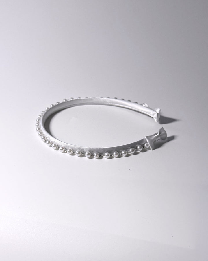 Centerfold White Pearl Headband Side View