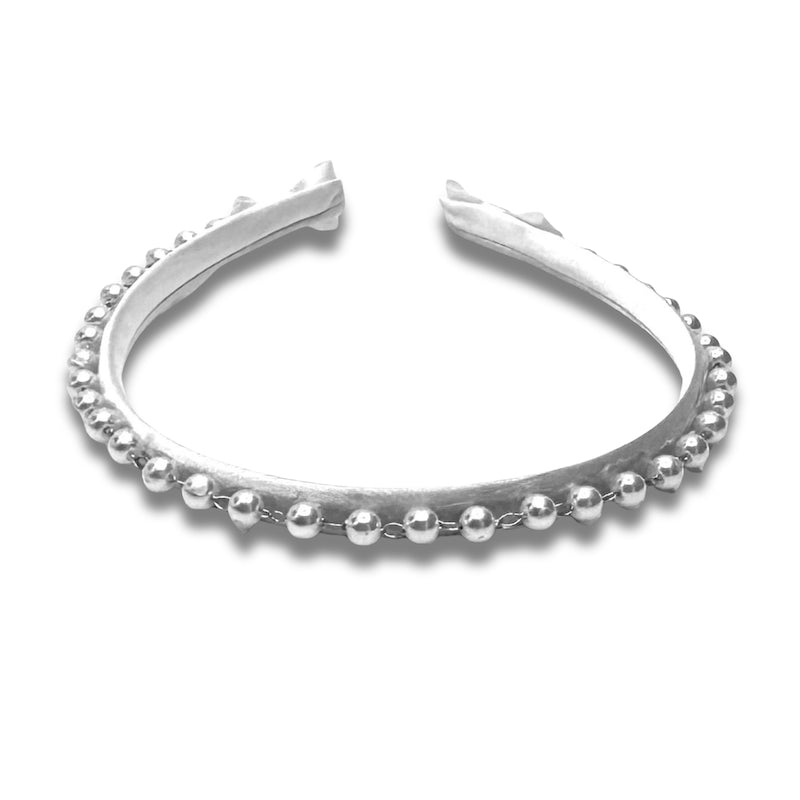 Top View of White Pearl Headband with White Bows 