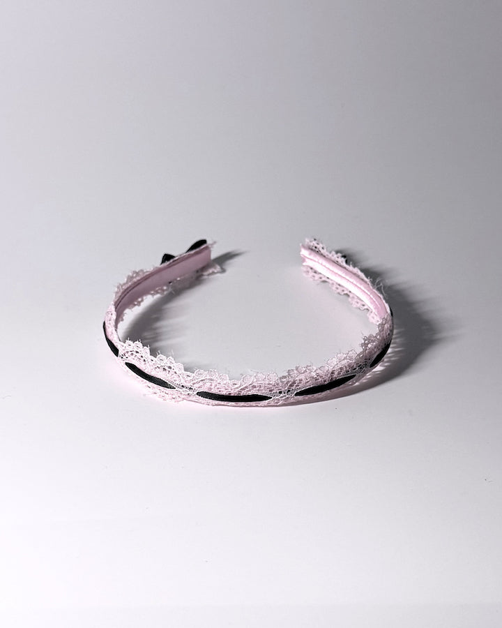 Chantilly Tyera Top View Pink Lace Headband