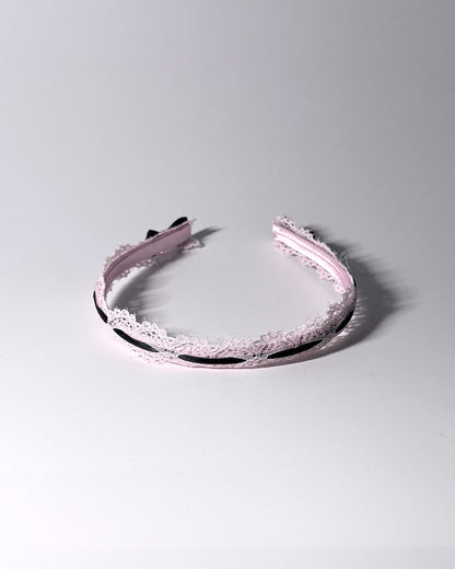 Chantilly Tyera Top View Pink Lace Headband