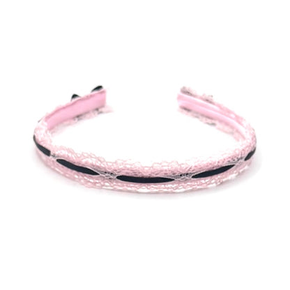 Pink Lace Headband Top View