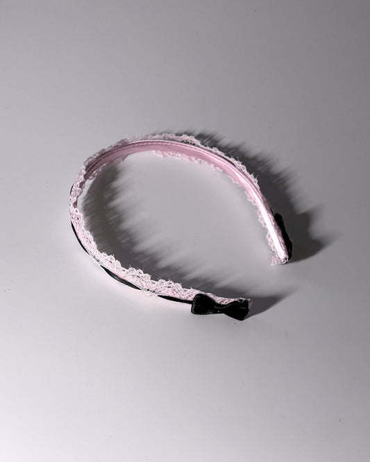 Chantilly Pink Lace Bow Headband 