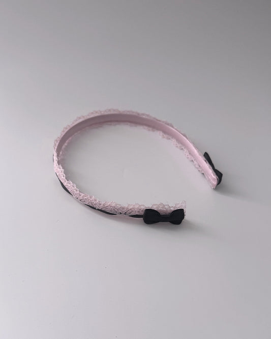 Chantilly Pink Lace Bow Headband 