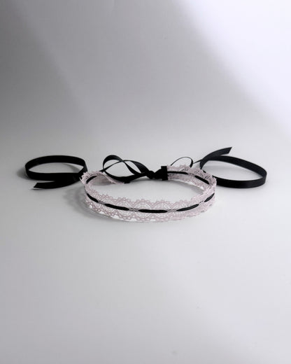 Chantilly Pink Lace Bow Headband