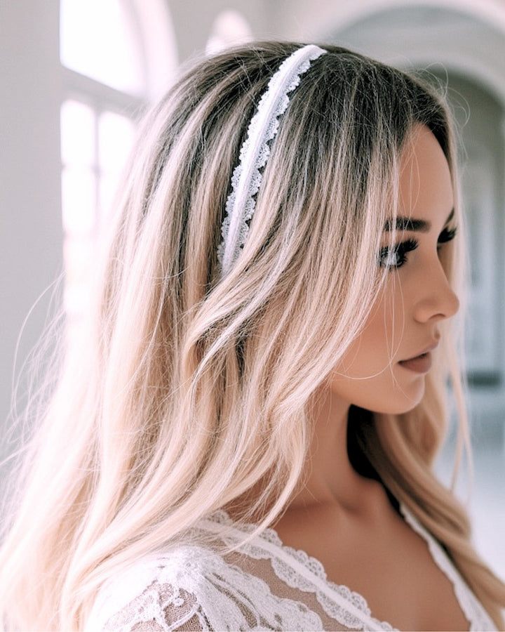 Chantilly White Lace Headband