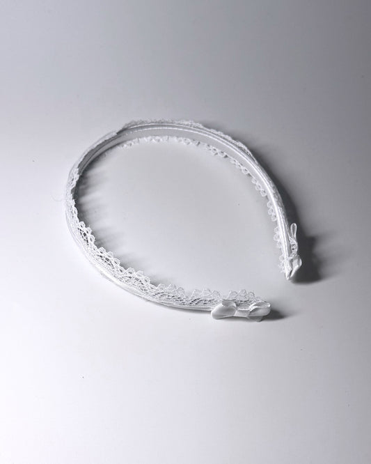 Chantilly White Lace Bow Headband