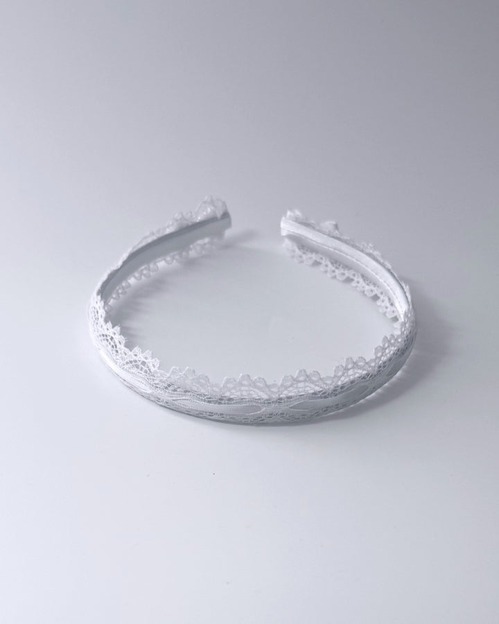 Chantilly White Lace Bow Headband