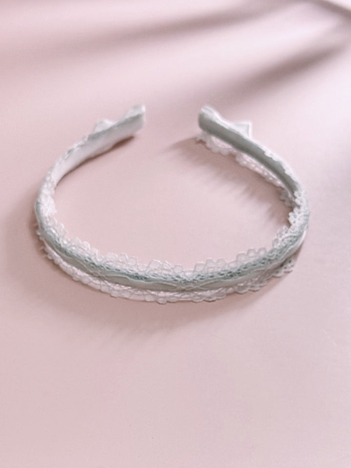 Back View of Chantilly White Lace Headband 