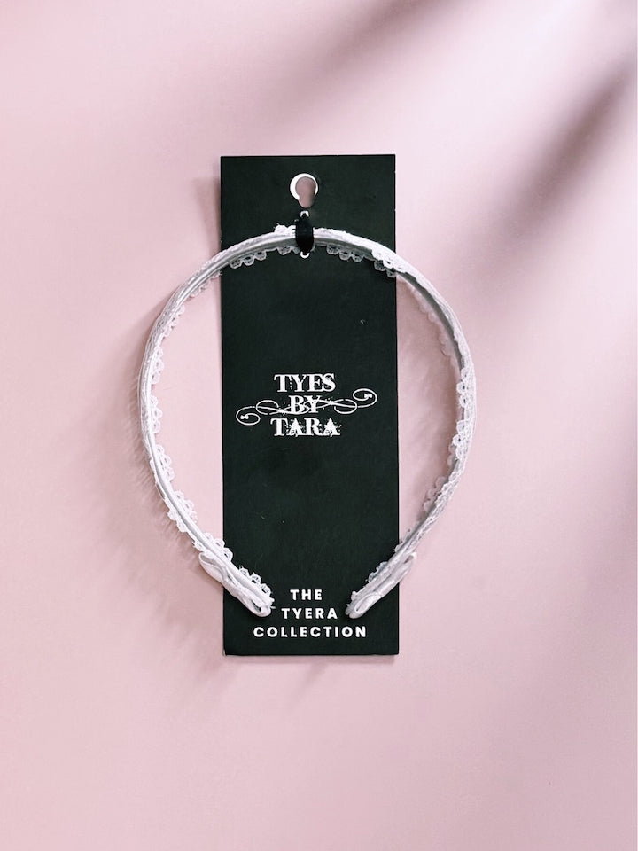 Packaging View of Chantilly White Lace Headband 