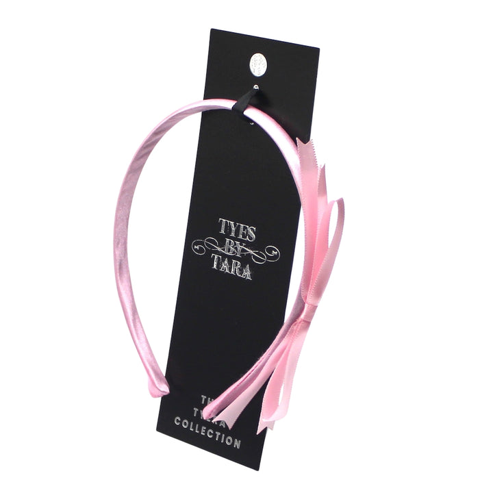 Enchantress Pink Bow Headband on Black Card