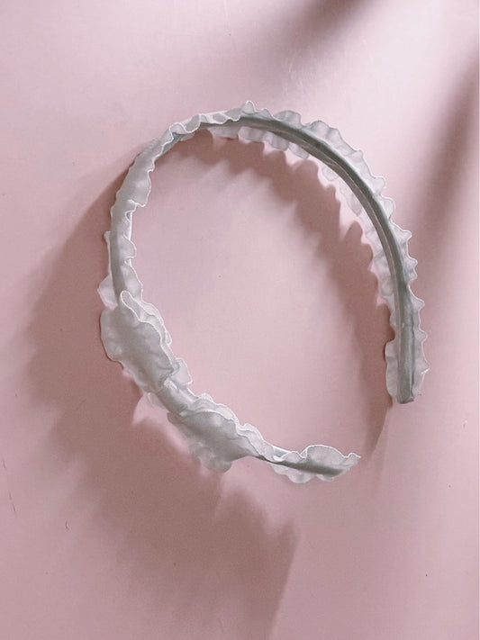 Maiden White Ruffled Headband 