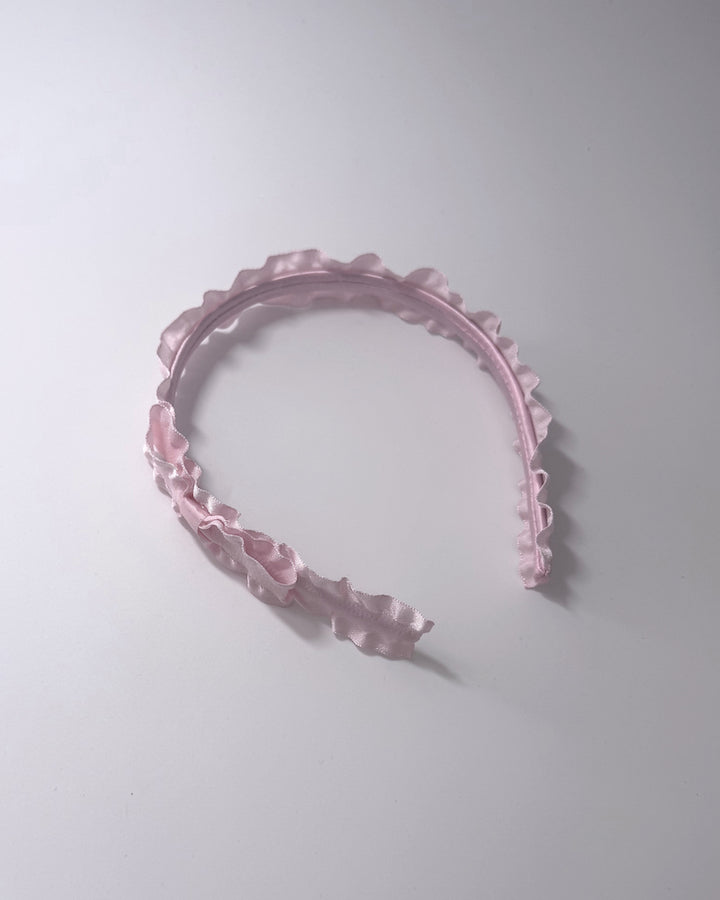 Maiden Ruffled Pink Bow Headband 