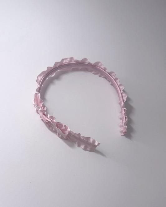 Maiden Ruffled Pink Bow Headband 
