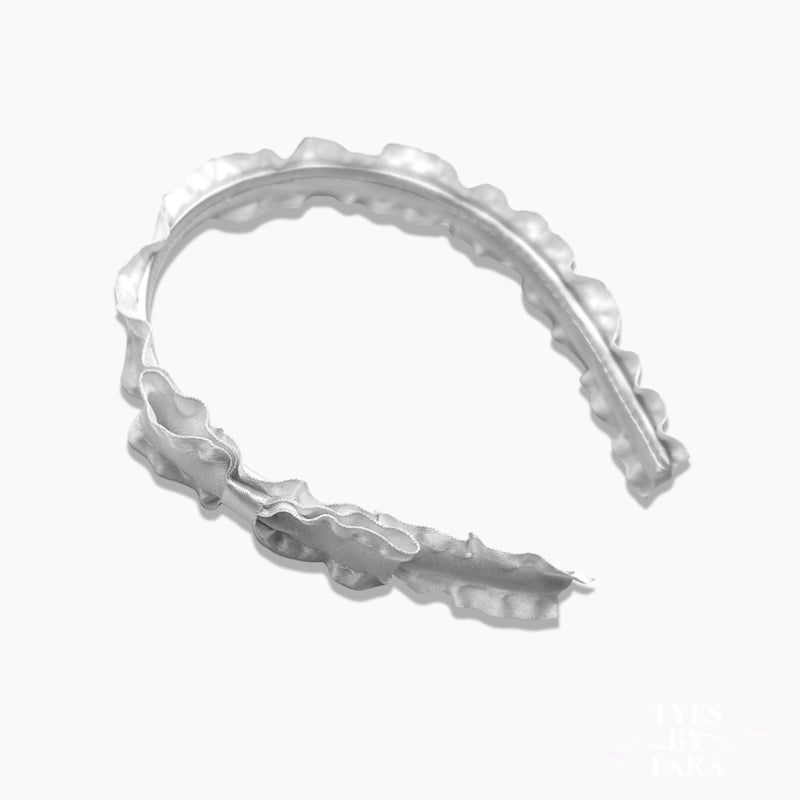 Maiden White Ruffled Bow Headband 