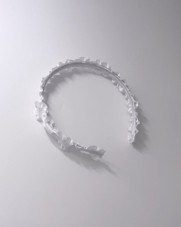 Maiden White Ruffled Bow Headband