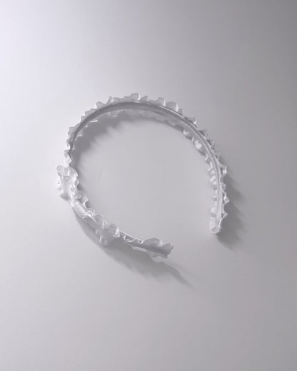 Maiden White Ruffled Bow Headband