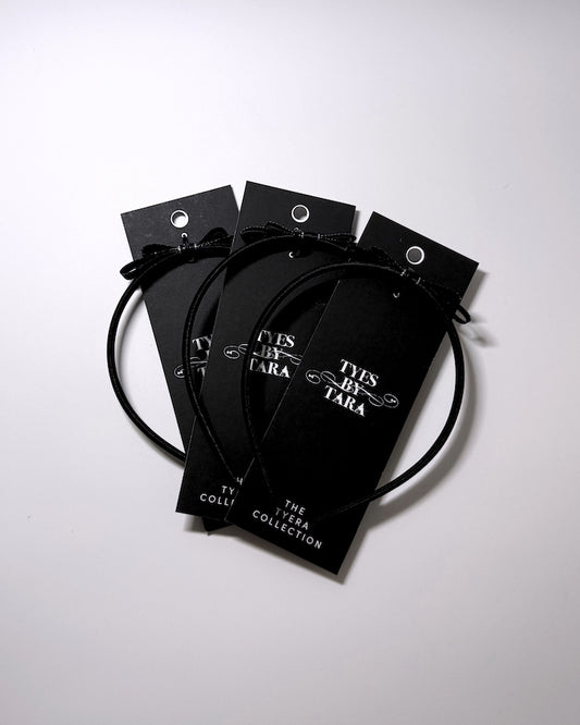 Queen Black Metallic Trimmed Headbands