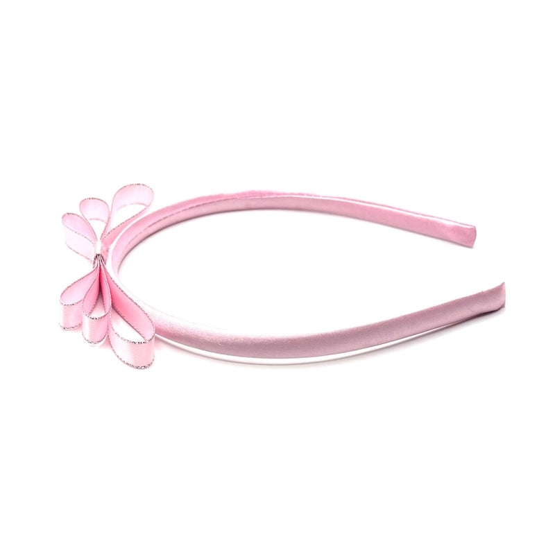 Side View of the Queen Pink Bow Headband