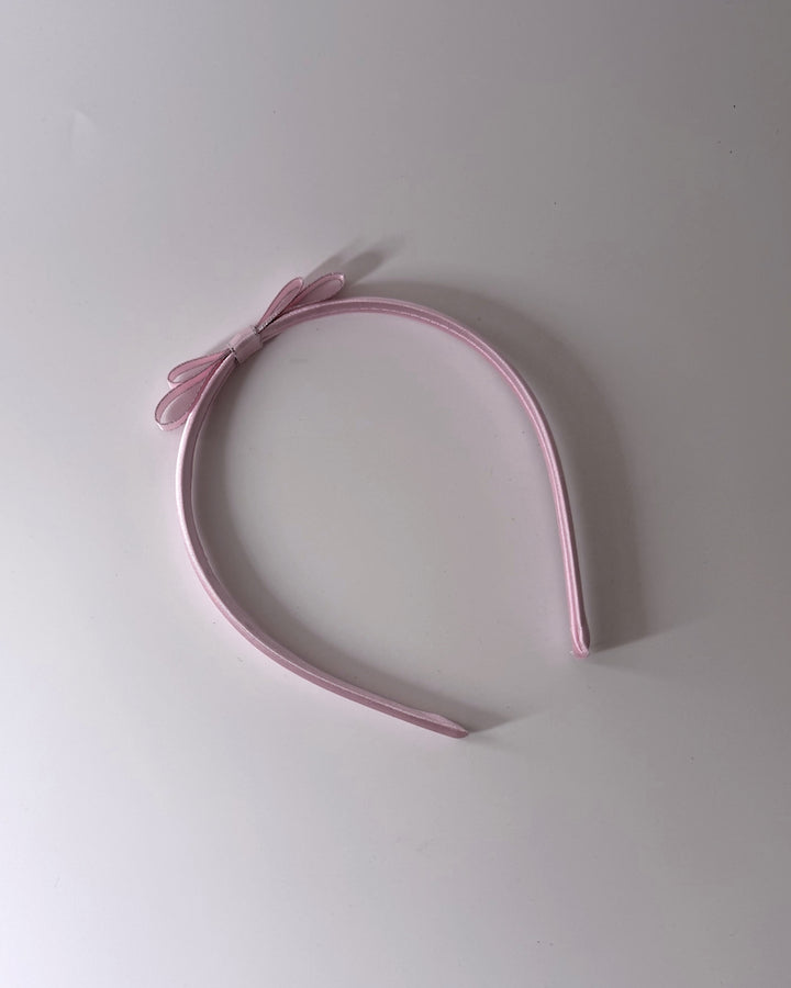 Queen Pink Satin Hair Bow Band