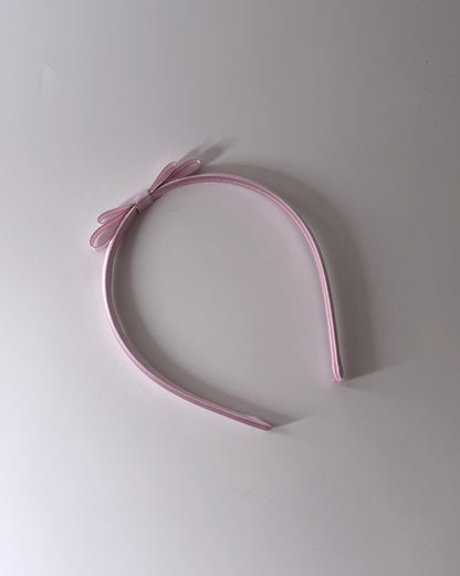 Queen Pink Satin Hair Bow Band