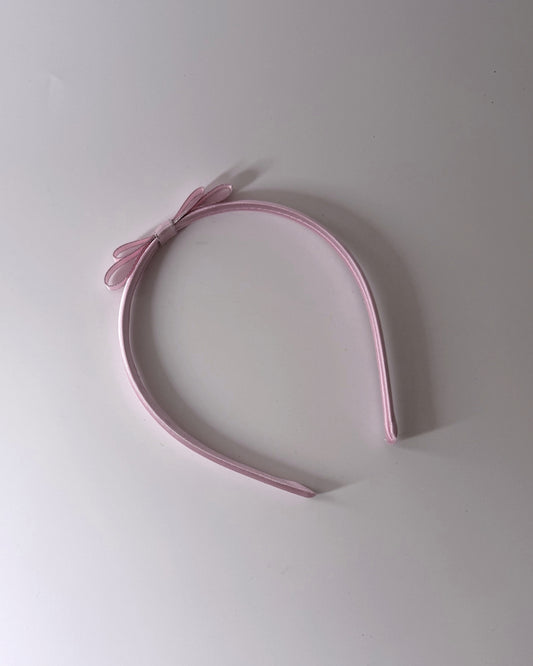 Queen Pink Satin Hair Bow Band