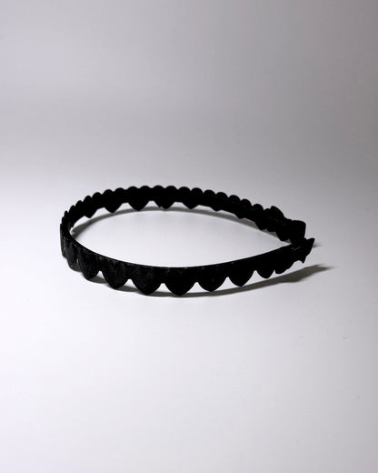 Sweetheart Black Heart Headband with Bows Side View