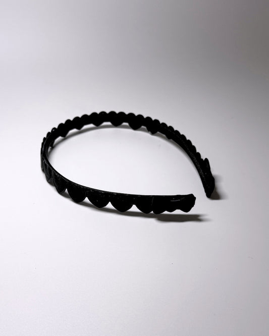 Sweetheart Black Heart Headband with Bows