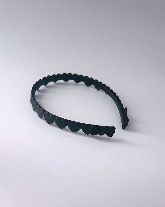 Sweetheart Black Heart Bow Headband 
