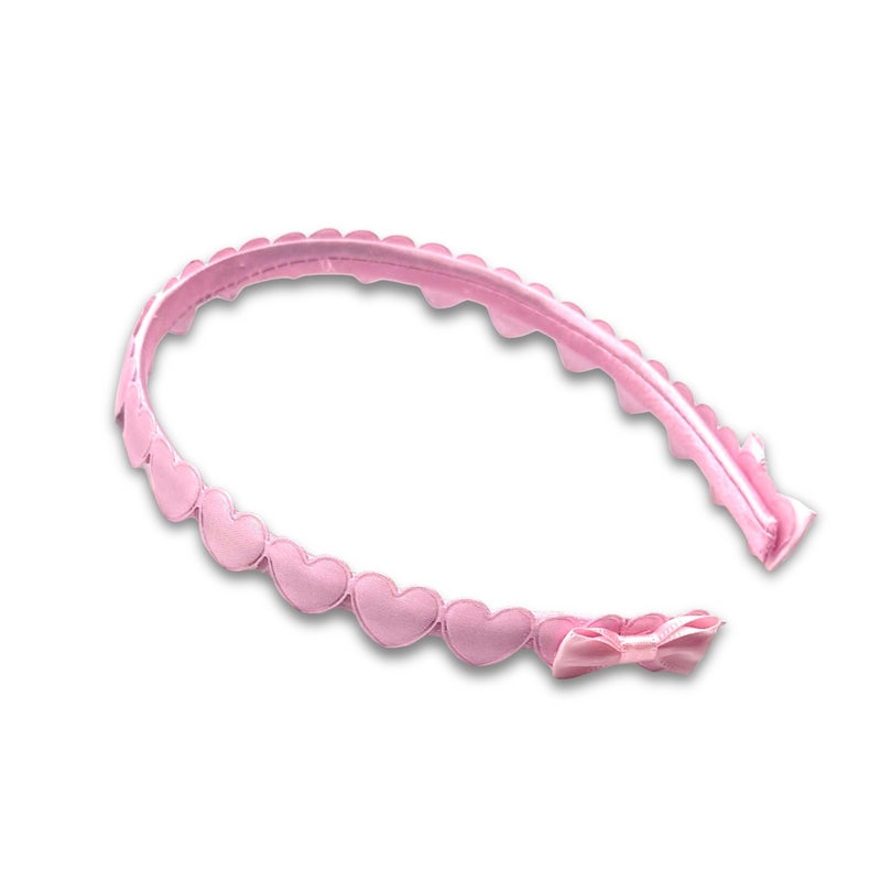 Pink Heart Bow Headband