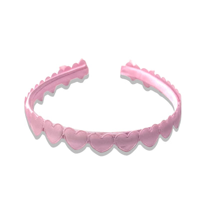 Pink Heart Headband on White Background
