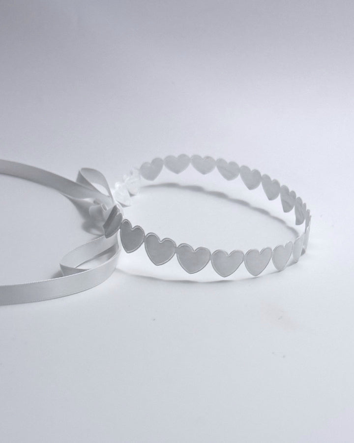 Sweetheart White Heart Hair Bow Headband Hair Accessory