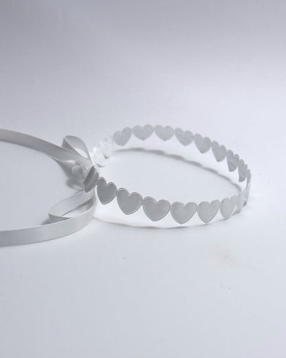 Sweetheart White Heart Hair Bow Headband Hair Accessory