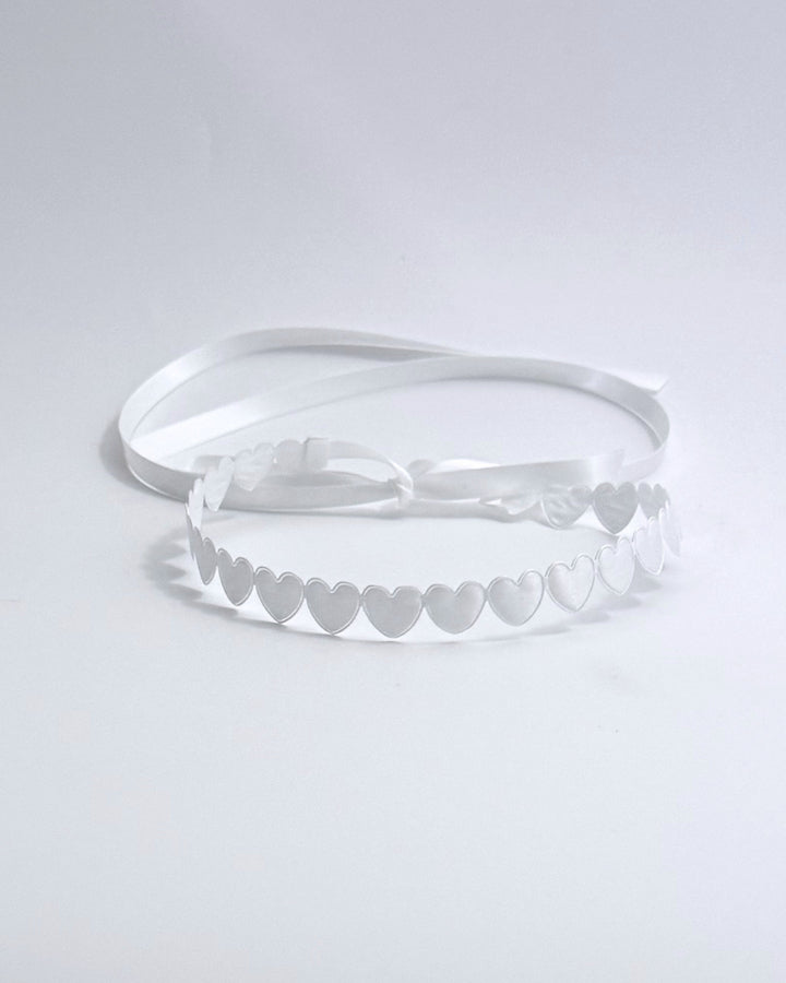 Sweetheart White Heart Hair Headband Accessory
