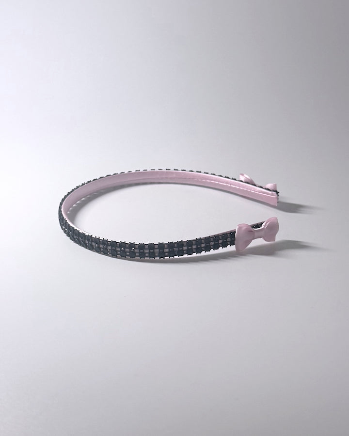 Vixen Sparkly Black Pink Bow Headband