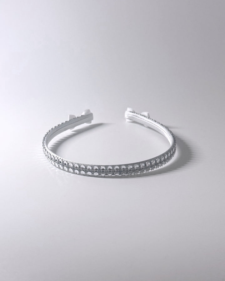 Vixen White Sparkly White Headband Top View