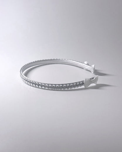 Sparkly White Vixen Headband Side View
