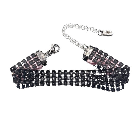 Vixen Black Sparkly Bow Anklet