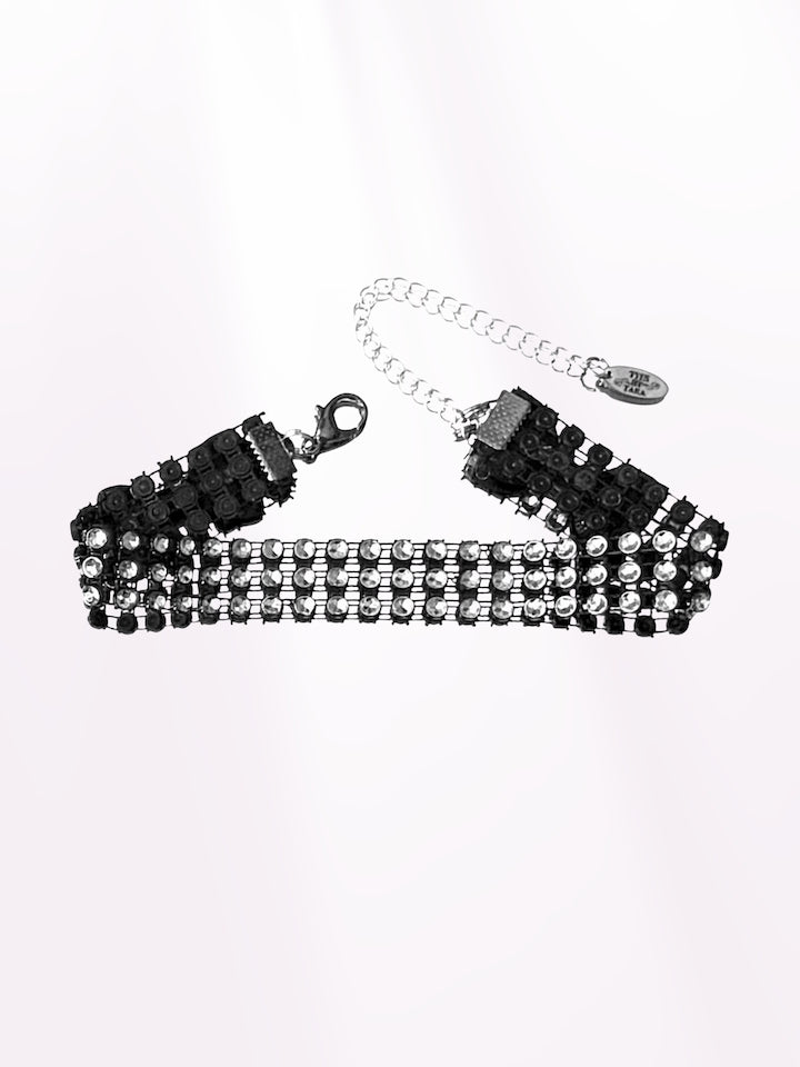 Sparkly Vixen Bow Anklet on Light Pink Background