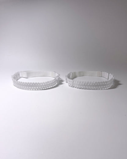 White Lady Leg Garters with Bows and Adjustable Straps